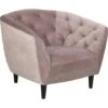 Rian Fauteuil Rose Avec Des Pieds Noirs.
