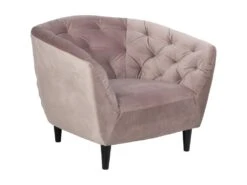 Rian Fauteuil Rose Avec Des Pieds Noirs.