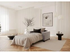 Love Seat Convertible Matelas Velours Gris Clair 80cm -Fauteuil Boutique fauteuil 22207463