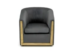 Fauteuil Design En Tissu Velours 77 X 72 X 71 Cm - Gris -Fauteuil Boutique fauteuil 22213335