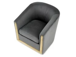 Fauteuil Design En Tissu Velours 77 X 72 X 71 Cm - Gris -Fauteuil Boutique fauteuil 22213337
