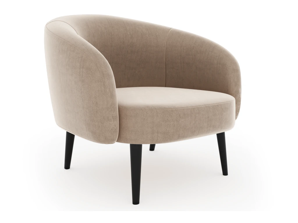 Fauteuil Tissu Velours Beige Taupe 1 Fauteuil Tissu Velours Beige Taupe