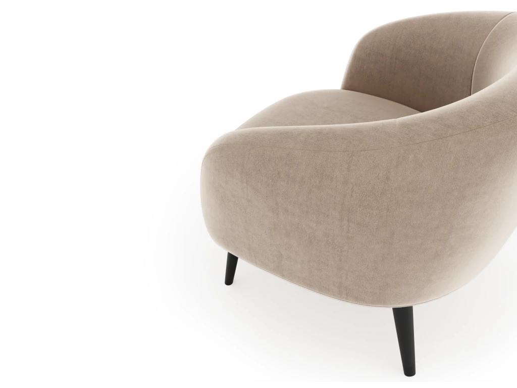 Fauteuil Tissu Velours Beige Taupe 5 Fauteuil Tissu Velours Beige Taupe – Image 5