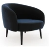 Fauteuil Tissu Velours Bleu Nuit