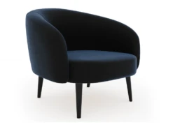 Fauteuil Tissu Velours Bleu Nuit
