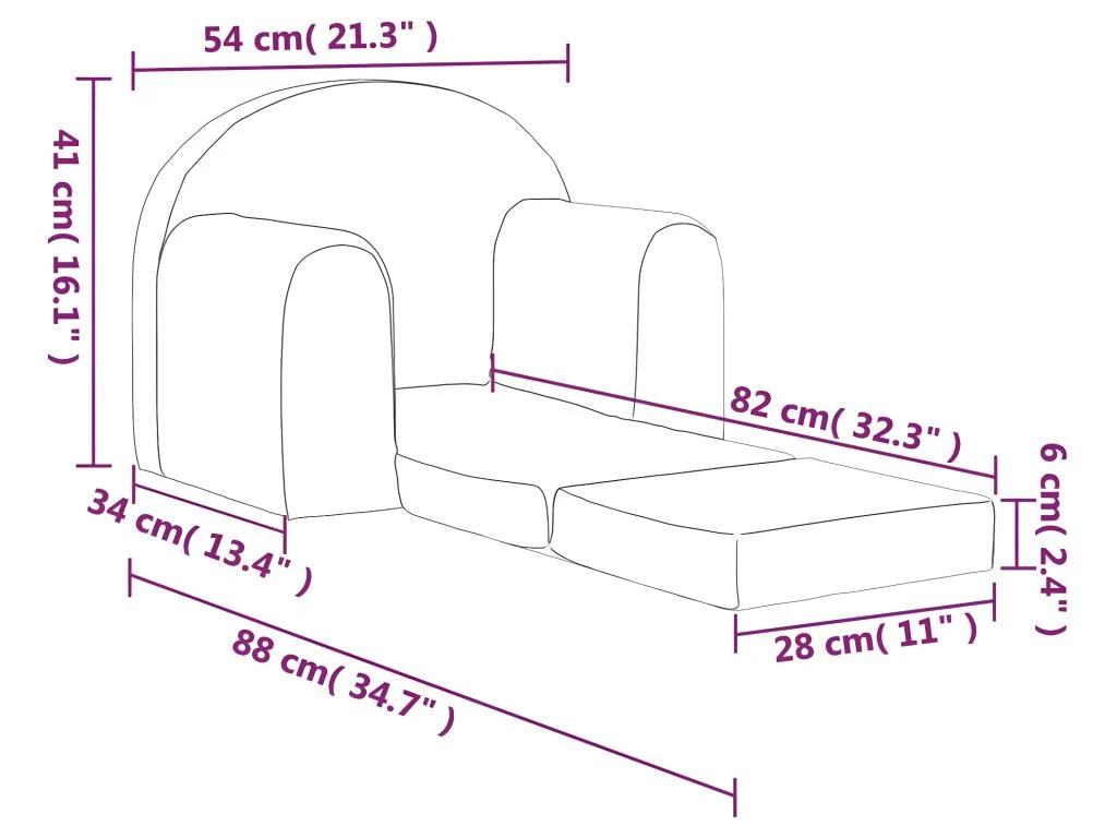 Canapé-lit Pour Enfants Rose Peluche Douce 8 Canapé-lit Pour Enfants Rose Peluche Douce – Image 8