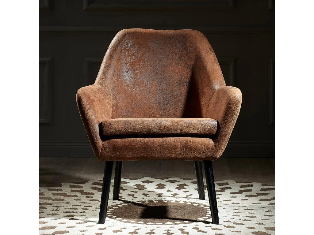 Fauteuil Cabriolet Rétro Moderne Tissu Effet Vieilli Salon Teamson Home Divano 2 Fauteuil Cabriolet Rétro Moderne Tissu Effet Vieilli Salon Teamson Home Divano – Image 2