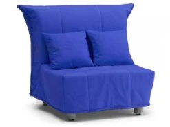 Canapé Dabargi, Canapé Simple, 100% Made In Italy, Fauteuil De Salon Avec Ouverture Trolley, En Tissu Matelassé, Avec Oreillers Inclus, Cm 85x90h85, Bleue