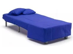 Canapé Dabargi, Canapé Simple, 100% Made In Italy, Fauteuil De Salon Avec Ouverture Trolley, En Tissu Matelassé, Avec Oreillers Inclus, Cm 85x90h85, Bleue -Fauteuil Boutique fauteuil 22931385