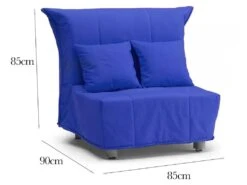 Canapé Dabargi, Canapé Simple, 100% Made In Italy, Fauteuil De Salon Avec Ouverture Trolley, En Tissu Matelassé, Avec Oreillers Inclus, Cm 85x90h85, Bleue -Fauteuil Boutique fauteuil 22931387