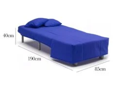 Canapé Dabargi, Canapé Simple, 100% Made In Italy, Fauteuil De Salon Avec Ouverture Trolley, En Tissu Matelassé, Avec Oreillers Inclus, Cm 85x90h85, Bleue -Fauteuil Boutique fauteuil 22931389