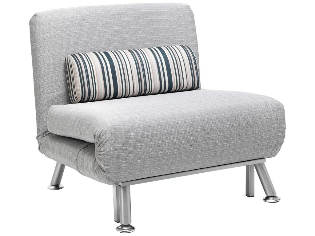 Fauteuil Convertible 3 En 1 Chauffeuse Lit 1 Place Avec Coussin Gris 2 Fauteuil Convertible 3 En 1 Chauffeuse Lit 1 Place Avec Coussin Gris – Image 2