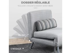 Fauteuil Convertible 3 En 1 Chauffeuse Lit 1 Place Avec Coussin Gris 8 Fauteuil Convertible 3 En 1 Chauffeuse Lit 1 Place Avec Coussin Gris -Fauteuil Boutique fauteuil 22963203
