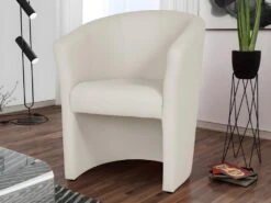 Fauteuil Cabriolet En Simili RANIN - Crème