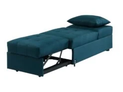 Fauteuil Convertible En Tissu LESNA - Bleu Canard 12 Fauteuil Convertible En Tissu LESNA - Bleu Canard -Fauteuil Boutique fauteuil 316091