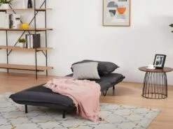 Fauteuil Convertible En Tissu LOOF - Anthracite -Fauteuil Boutique fauteuil 379559