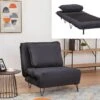 Fauteuil Convertible En Tissu LOOF - Anthracite