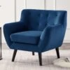 Fauteuil En Velours Bleu Nuit SERTI II