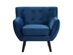 Fauteuil En Velours Bleu Nuit SERTI II -Fauteuil Boutique fauteuil 3956659