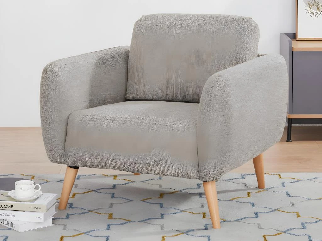 Fauteuil En Tissu MAGELAN - Taupe 4 Fauteuil En Tissu MAGELAN - Taupe – Image 4