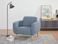 Fauteuil En Tissu MAGELAN - Bleu Clair