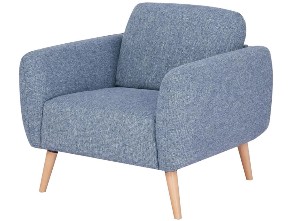 Fauteuil En Tissu MAGELAN - Bleu Clair 3 Fauteuil En Tissu MAGELAN - Bleu Clair – Image 3