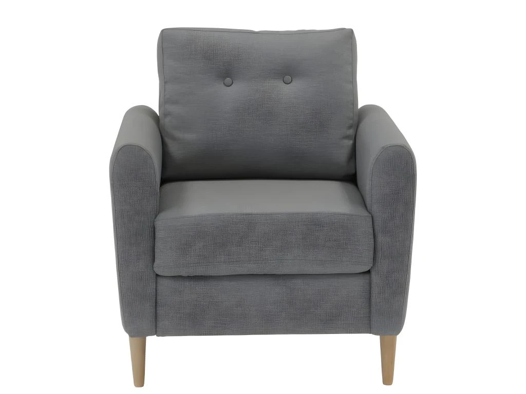 Fauteuil En Tissu FLEN - Gris Clair 2 Fauteuil En Tissu FLEN - Gris Clair – Image 2