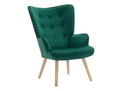 Fauteuil En Velours Vert VATELY -Fauteuil Boutique fauteuil 492019