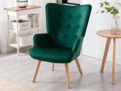 Fauteuil En Velours Vert VATELY -Fauteuil Boutique fauteuil 492029