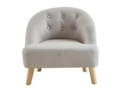Fauteuil Pour Enfant En Tissu 100% Coton MAGGIE - Gris Clair -Fauteuil Boutique fauteuil 578493