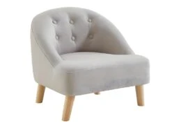 Fauteuil Pour Enfant En Tissu 100% Coton MAGGIE - Gris Clair -Fauteuil Boutique fauteuil 578495