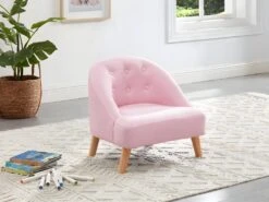 Fauteuil Pour Enfant En Tissu 100% Coton MAGGIE - Rose Pastel