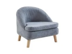 Fauteuil Pour Enfant En Tissu Bouclette GINA - Gris -Fauteuil Boutique fauteuil 579407