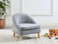 Fauteuil Pour Enfant En Tissu Bouclette GINA - Gris