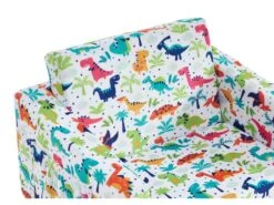 Fauteuil Chauffeuse Pour Enfant En Velours Blanc Motifs Dinosaures ALMAGRO -Fauteuil Boutique fauteuil 8730319
