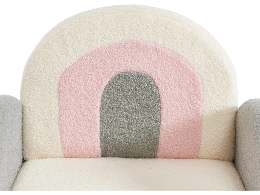 Fauteuil Pour Enfant à Bascule En Tissu Bouclette Crème, Gris Et Rose ESLIDA 4 Fauteuil Pour Enfant à Bascule En Tissu Bouclette Crème, Gris Et Rose ESLIDA – Image 4