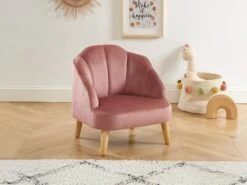 Fauteuil Pour Enfant En Velours Rose COBACA