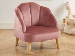 Fauteuil Pour Enfant En Velours Rose COBACA -Fauteuil Boutique fauteuil 8750539