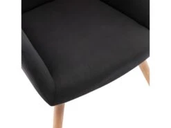 MALMO - Fauteuil Scandinave Tissu Gris Foncé Pieds Bois -Fauteuil Boutique fauteuil 8914953