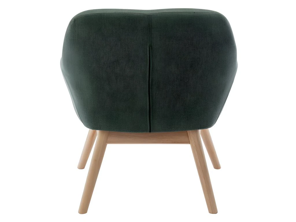 MALMO - Fauteuil Scandinave Tissu Vert Forêt Pieds Bois 3 MALMO - Fauteuil Scandinave Tissu Vert Forêt Pieds Bois – Image 3