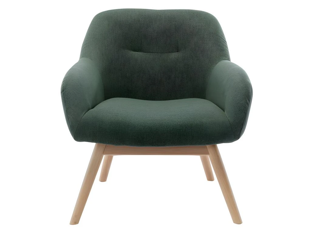 MALMO - Fauteuil Scandinave Tissu Vert Forêt Pieds Bois 5 MALMO - Fauteuil Scandinave Tissu Vert Forêt Pieds Bois – Image 5