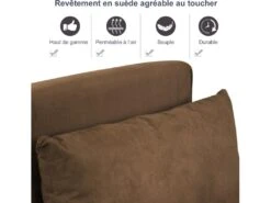 Fauteuil Chauffeuse Canapé-lit Convertible 1 Place Déhoussable Grand Confort Coussin Pieds Accoudoirs Métal Suède Marron 9 Fauteuil Chauffeuse Canapé-lit Convertible 1 Place Déhoussable Grand Confort Coussin Pieds Accoudoirs Métal Suède Marron -Fauteuil Boutique fauteuil 8918883