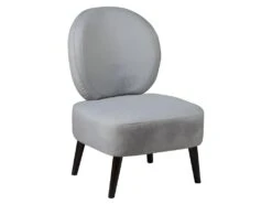 SKALAN - Fauteuil Crapaud Tissu Coloris Gris Souris