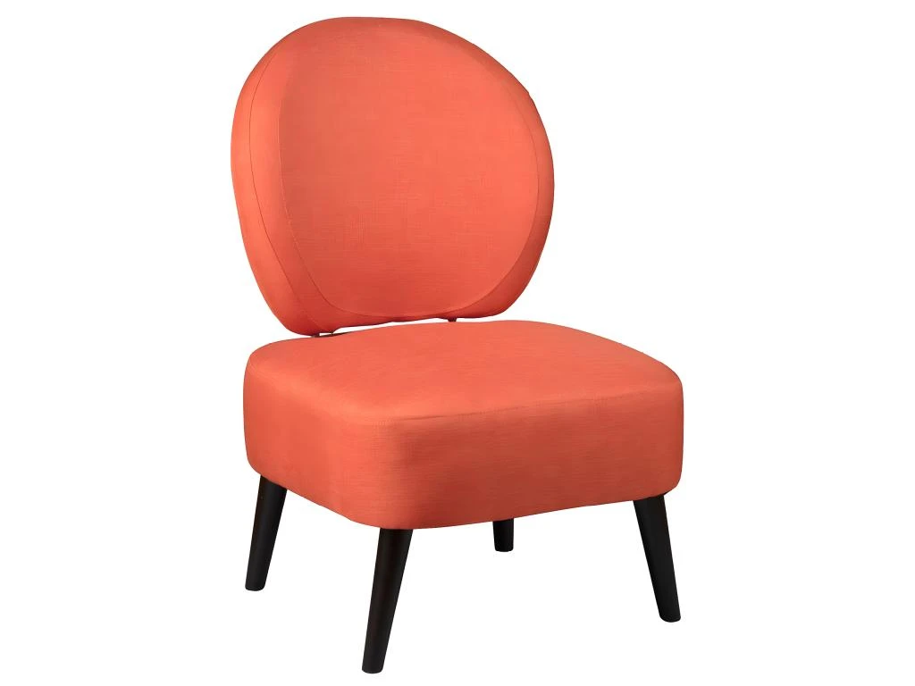 SKALAN - Fauteuil Crapaud Tissu Coloris Corail 1 SKALAN - Fauteuil Crapaud Tissu Coloris Corail