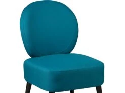 SKALAN - Fauteuil Crapaud Tissu Coloris Bleu Canard -Fauteuil Boutique fauteuil 9171247