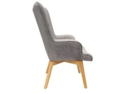 HAYNA - Fauteuil Gris Et Piétement Naturel -Fauteuil Boutique fauteuil 9172933