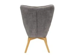 HAYNA - Fauteuil Gris Et Piétement Naturel -Fauteuil Boutique fauteuil 9172935