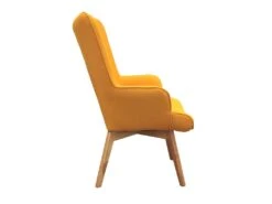 HAYNA - Fauteuil Jaune Et Piétement Naturel -Fauteuil Boutique fauteuil 9173065