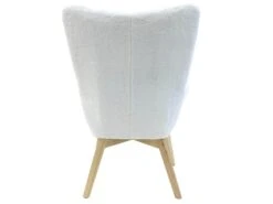 COCOON - Fauteuil Blanc Imitation Fourrure Pieds Bois -Fauteuil Boutique fauteuil 9174125