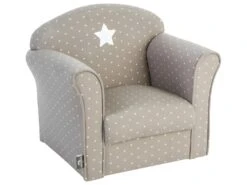 Fauteuil Pour Enfant Gris Taupe Etoilé H 44 Cm